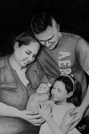 Family Portrait Drawing | custom sketch arts